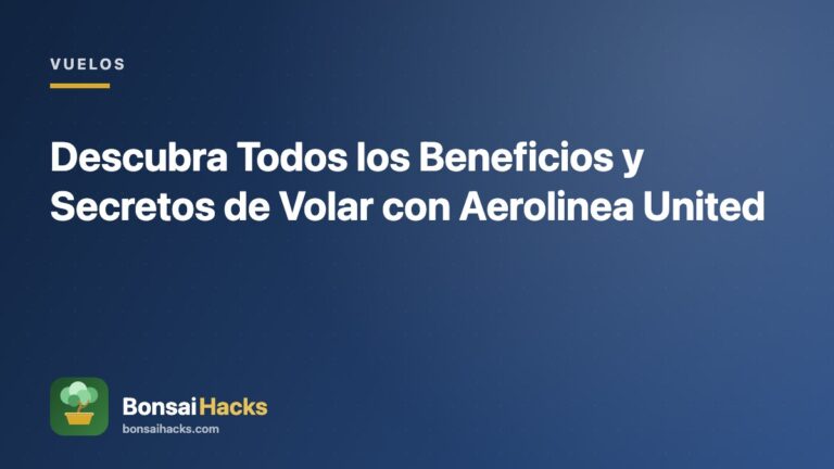 Descubra Todos los Beneficios y Secretos de Volar con Aerolinea United – BonsaiHacks