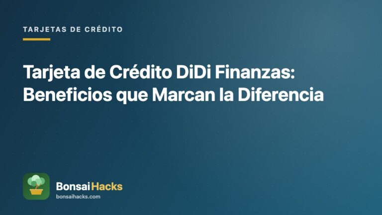 Tarjeta de Crédito DiDi Finanzas: Beneficios que Marcan la Diferencia – BonsaiHacks